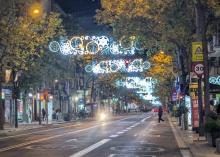 Alumbrado de Navidad en Barcelona. 1 enero 2025.